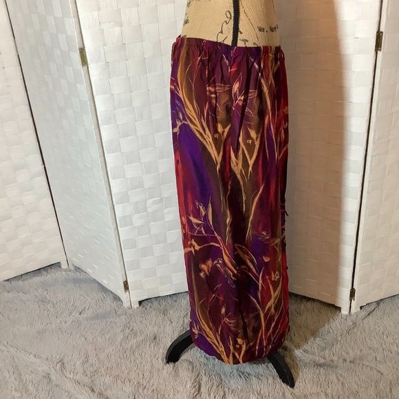 c.b. collections tie dye tropical button front skirt large - Picture 6 of 6